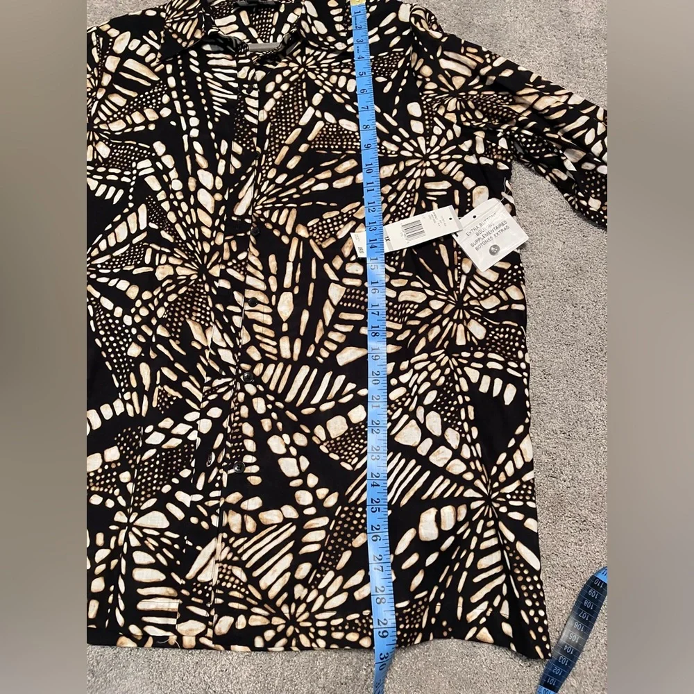 NWT Jones New York Geometric Print Button-down 1X Plus size 100% cotton - Picture 7 of 8